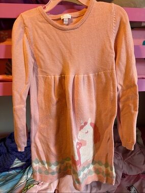 Lucky Penny Pink Knit Unicorn Sweater Dress